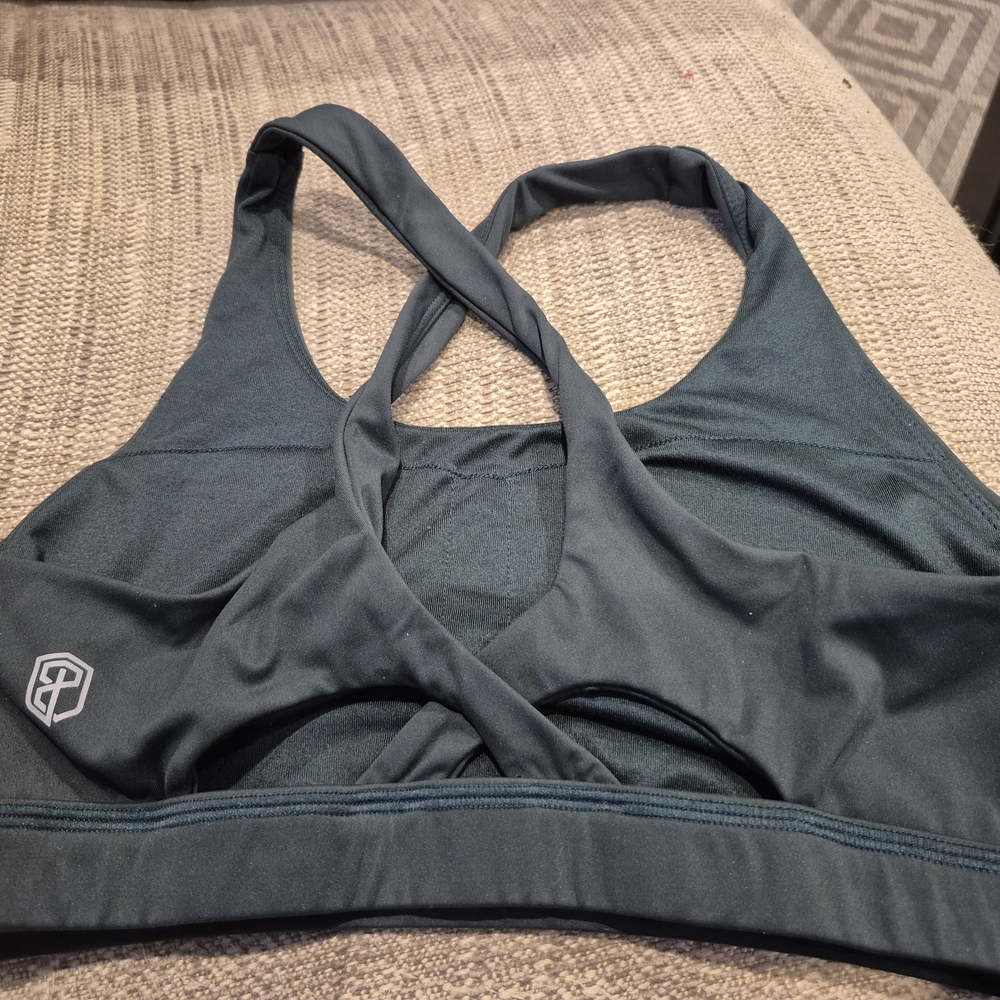 Born Primitive Helix Forest Green Cross-Back Sports Bra - Picture 3 of 8